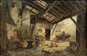 L'interieur D'une Forge by Charles Nicolas Ransonnette