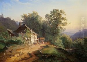 Rural Building With Footbridge by Jan Ranzmayer