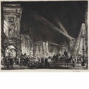 Piccadilly Circus At Night by Muirhead Bone