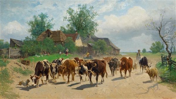 Cows At A River - view 1