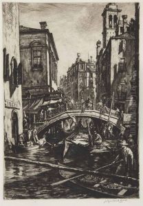Canal And Bridge Of S S. Apostoli, Venice by Muirhead Bone