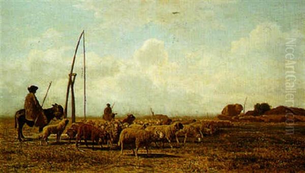A Shepherd Minding His Flock - view 1