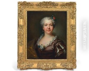 Portrait De Jeune Femme, Le Corsage Pique De Fleurs