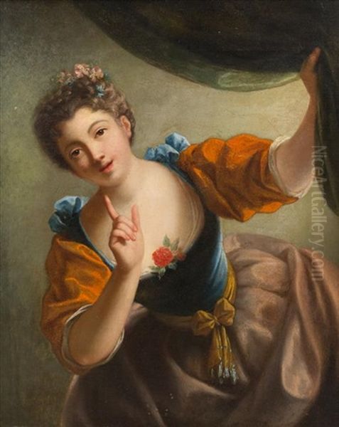 Le Silence, Ou Femme A La Fenetre Soutenant Un Rideau - See More At: Http://catalogues.lesliehindman.com/asp/fullcatalogue.asp?salelot=441++++++267+&refno=10293353#sthash.hpcqw3ay.dpuf - view 1