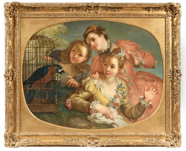 Trois Jeunes Filles Au Perroquet - view 1