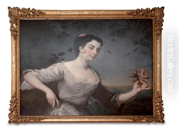 Jeune Femme A La Rose - view 1