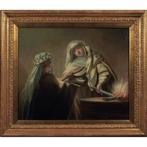 The Sacred Fire: Vestal Virgins Tending The Hearth by Jean Raoux