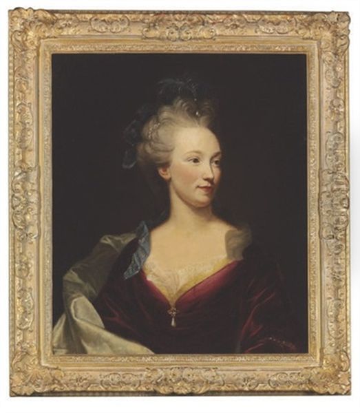 Portrait Of A Lady In A Crimson Dress - view 1