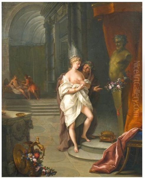 Jeune Fille Amenee Devant La Statue De Bacchus - view 1