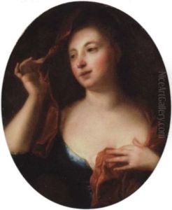 A Portrait Of A Lady Veiling Her Head