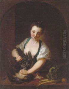 A Maiden Plucking A Chicken At A Niche A Maiden Plucking A Chicken At A Niche