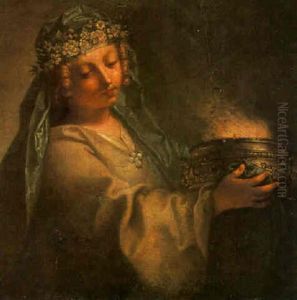 A Lady Dressed As A Vestal Virgin (madame Francois Perchington?) by Jean Raoux