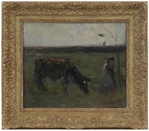 Cow And Woman In A Landscape Cow And Woman In A Landscape