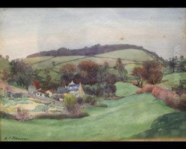 Village In A Rural Valley Landscape - view 1