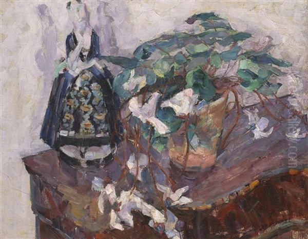 Still Life With Figurine And Flowers - view 1