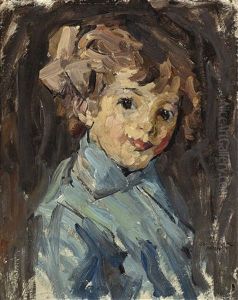 Portrait Of A Young Girl In Blue by Joseph Morris Raphael