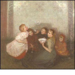 Blowing Bubbles (laren, Holland) by Joseph Morris Raphael