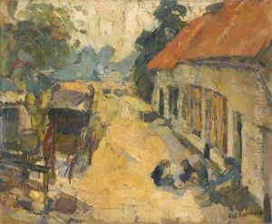 Conversation Dans Une Ruelle Ensoleillee by Joseph Morris Raphael
