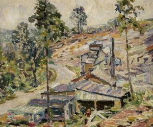 Landscape Near The Artist's Home Outside Uccle, Belgium by Joseph Morris Raphael