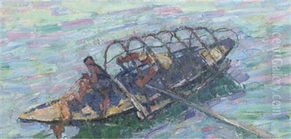 Two Men In A Row Boat - view 1