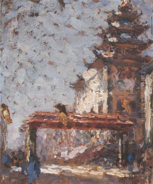 A Chinatown Gate And Pagoda - view 1