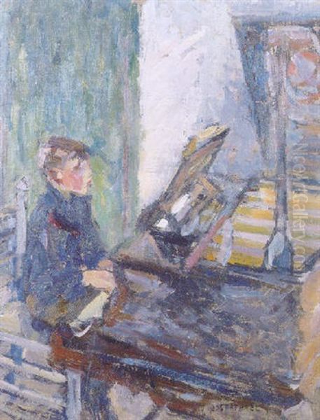 Piet: The Son Of The Artist Playing The Piano - view 1