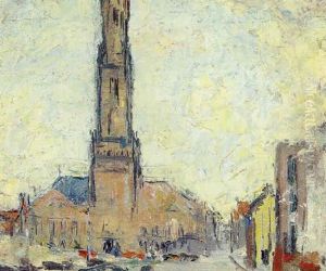 The Belfry, Bruges, 1932 by Joseph Morris Raphael