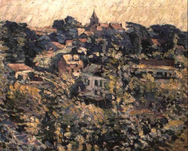 Hilly Landscape With Houses - view 1