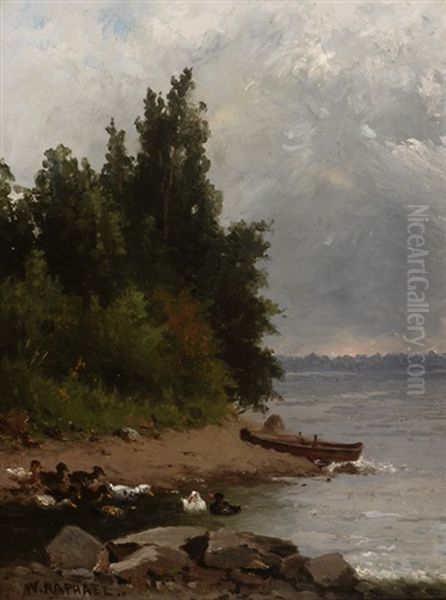 Ducks & Boat At Water's Edge - view 1