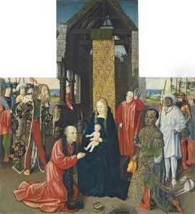 The Adoration Of The Magi - A Panel From An Altarpiece by Johann (Hans) Raphon (von Eimbeck)