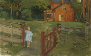 Girl By A Gate Girl By A Gate