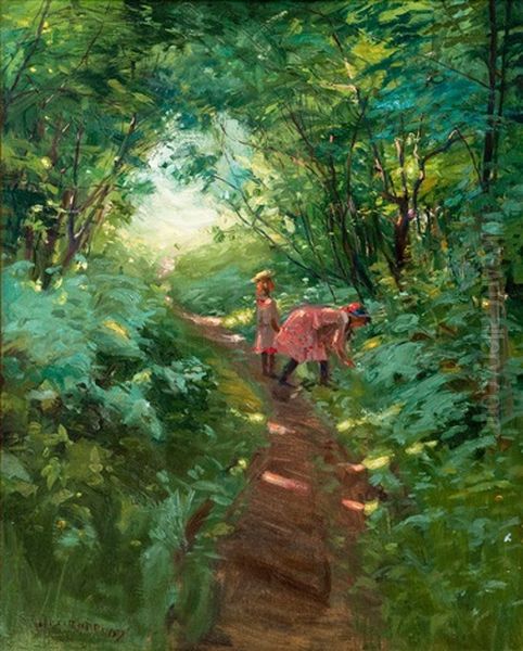 Girls In A Leafy Forest - view 1