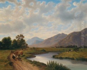 Idyllische Voralpenlandschaft by Johann Rudolf Rapp