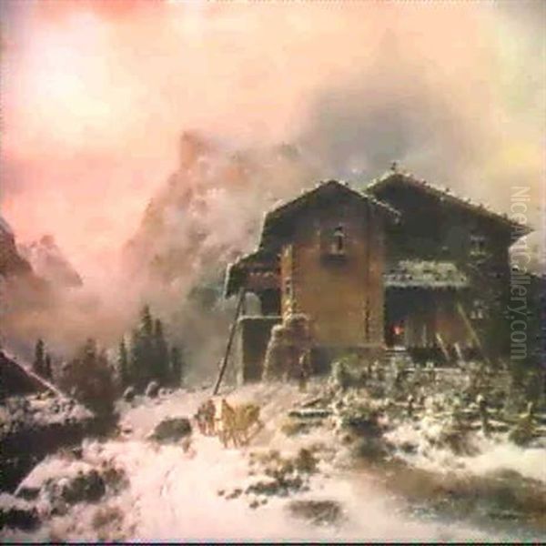 Immerschweizer Bergbauernhaus Im Winter - view 1