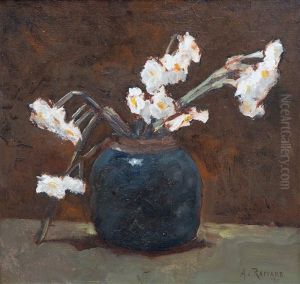 A Still Life Of Daffodils In A Blue Vase by Alexander Gerhard Anton van Rappard