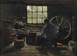 A Man Spooling Yarn, Nuenen by Alexander Gerhard Anton van Rappard