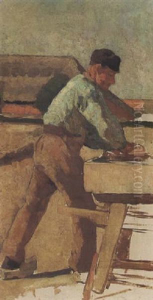 A Workman At A Bench - view 1