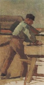 A Workman At A Bench by Alexander Gerhard Anton van Rappard