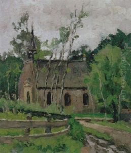 Een Kerkje Aan Een Landweg by Alexander Gerhard Anton van Rappard