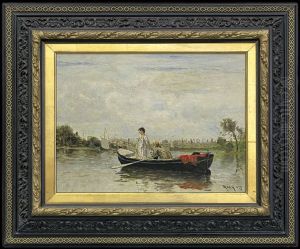 Couple In A Boat by Heinrich Rasch