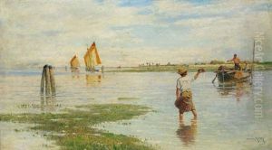 Fischer In Der Lagune by Heinrich Rasch