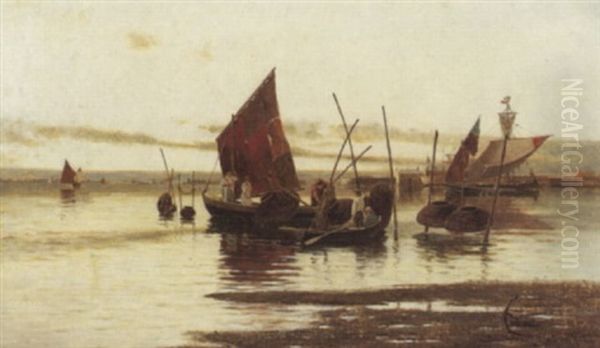 Lagune Mit Krebsfischer Bei Venedig - view 1