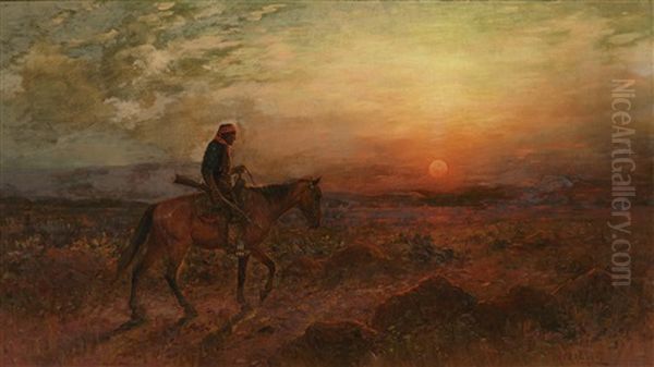 Apache On Horse Returning Home - view 1