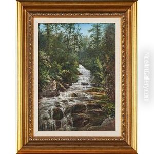 Untitled (waterfall Landscape) by J. Heyl Raser