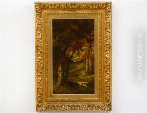 Landscape Of Forest Interior With Stream by J. Heyl Raser