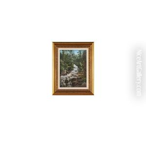Untitled (waterfall Landscape) by J. Heyl Raser