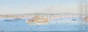 View Of Valetta Harbour by Giovanni Bonello