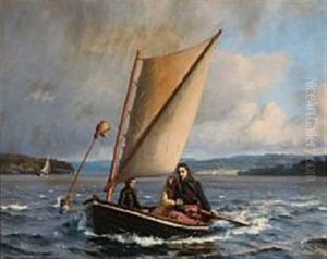 The Widow With Her Children In A Boat At Svendborgsund, Denmark
