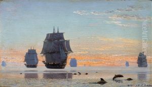 Hochseesegler Auf Ruhiger See by Carl (Jens Erik C.) Rasmussen