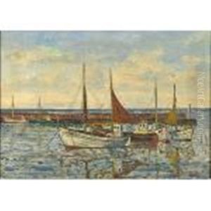 Inlet With Sailboats by Carl (Jens Erik C.) Rasmussen